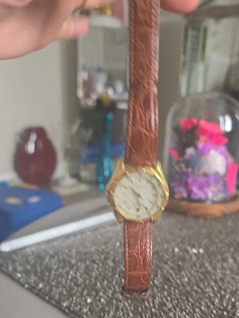 Pulsar Gold-Tone Men's Watch with White Dial and Brown Strap
